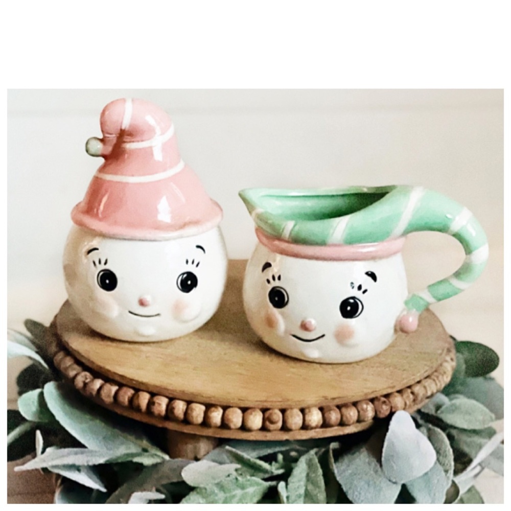 NEW Johanna Parker Christmas Sugar & Creamer Set Snowman Holiday Decor